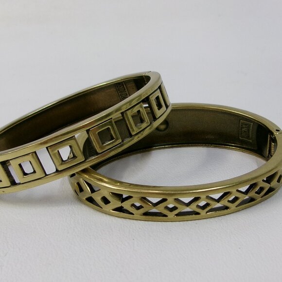 Heidi Daus Daily Double Aubergine Pearl & Pink Crystal Bangle Bracelet Pair - Picture 3 of 3